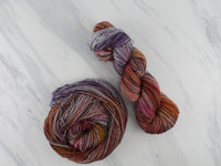 MONET'S HOUSES OF PARLIAMENT Hand-Dyed Yarn on Stained Glass Sock - Purple Lamb