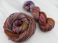 MONET'S HOUSES OF PARLIAMENT Hand-Dyed Yarn on Stained Glass Sock - Purple Lamb