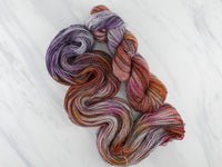 MONET'S HOUSES OF PARLIAMENT Hand-Dyed Yarn on Stained Glass Sock - Purple Lamb
