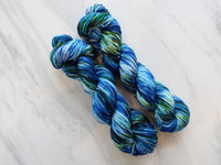 MONET'S WATER LILIES Hand-Dyed Yarn on Squoosh DK - Purple Lamb