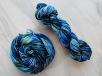 MONET'S WATER LILIES Hand-Dyed Yarn on Squoosh DK - Purple Lamb