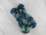 MONET'S WATER LILIES Hand-Dyed Yarn on Stained Glass Sock - Purple Lamb