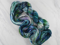 MONET'S WATER LILIES Hand-Dyed Yarn on Stained Glass Sock - Purple Lamb