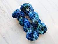 MONET'S WATER LILIES Hand-Dyed Yarn on Sparkly Merino Sock - Purple Lamb