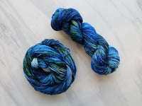 MONET'S WATER LILIES Hand-Dyed Yarn on Sparkly Merino Sock - Purple Lamb