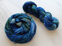 MONET'S WATER LILIES Hand-Dyed Yarn on Sparkly Merino Sock - Purple Lamb