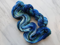 MONET'S WATER LILIES Hand-Dyed Yarn on Sparkly Merino Sock - Purple Lamb