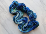 MONET'S WATER LILIES Hand-Dyed Yarn on Sparkly Merino Sock - Purple Lamb