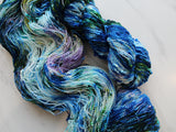 MONET'S WATER LILIES Hand-Dyed Yarn on Squiggle Sock - Purple Lamb