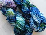 MONET'S WATER LILIES Hand-Dyed Yarn on Squiggle Sock - Purple Lamb
