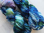 MONET'S WATER LILIES Hand-Dyed Yarn on Squiggle Sock - Purple Lamb