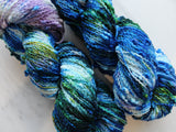 MONET'S WATER LILIES Hand-Dyed Yarn on Squiggle Sock - Purple Lamb