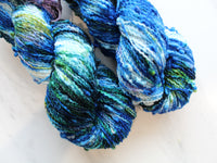 MONET'S WATER LILIES Hand-Dyed Yarn on Squiggle Sock - Purple Lamb