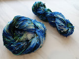 MONET'S WATER LILIES Hand-Dyed Yarn on Squiggle Sock - Purple Lamb