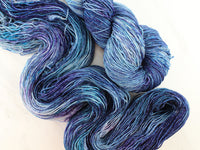 OCEAN AT NIGHT Indie-Dyed Yarn on Sparkly Merino Sock - Purple Lamb