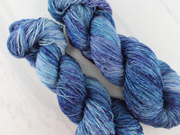 OCEAN AT NIGHT Indie-Dyed Yarn on Sparkly Merino Sock - Purple Lamb