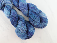 OCEAN AT NIGHT Indie-Dyed Yarn on Sparkly Merino Sock - Purple Lamb