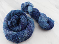 OCEAN AT NIGHT Indie-Dyed Yarn on Sparkly Merino Sock - Purple Lamb