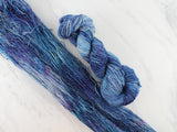 OCEAN AT NIGHT Indie-Dyed Yarn on Sparkly Merino Sock - Purple Lamb