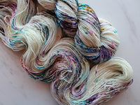 PARTY LIKE IT'S 2023 on Sparkly Merino Sock - Purple Lamb