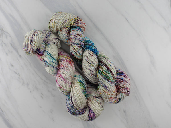 PARTY LIKE IT'S 2023 on Sparkly Merino Sock - Purple Lamb