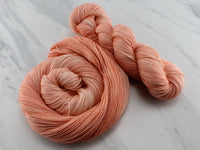 PEACH GELATO Indie-Dyed Yarn on Feather Sock
