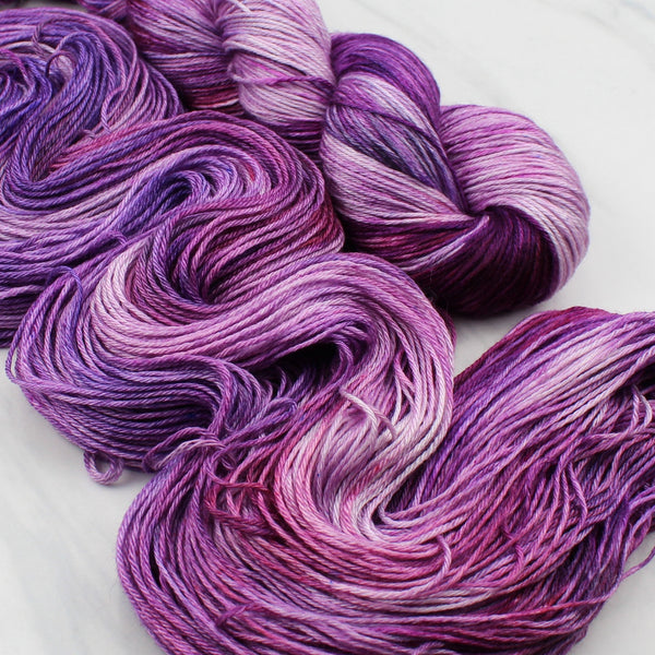 EGGPLANT Hand-Dyed Yarn on Squoosh DK made by Purple Lamb