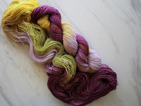 PURPLE IRIS Indie-Dyed Yarn on Sparkly Merino Sock - Purple Lamb