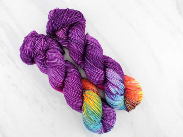 PURPLE PRISM on Indie-Dyed Yarn on Squoosh DK - Purple Lamb
