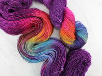 PURPLE PRISM Hand-Dyed Yarn on Sparkly Merino Sock - Purple Lamb