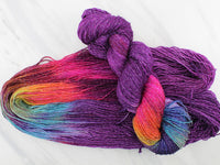 PURPLE PRISM Hand-Dyed Yarn on Sparkly Merino Sock - Purple Lamb