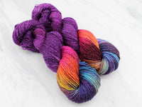 PURPLE PRISM Hand-Dyed Yarn on Sparkly Merino Sock - Purple Lamb
