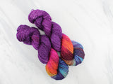 PURPLE PRISM Hand-Dyed Yarn on Sparkly Merino Sock - Purple Lamb