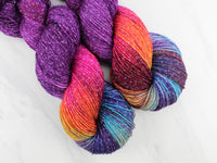 PURPLE PRISM Hand-Dyed Yarn on Sparkly Merino Sock - Purple Lamb