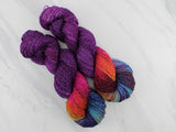 PURPLE PRISM Hand-Dyed Yarn on Sparkly Merino Sock - Purple Lamb