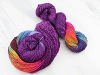 PURPLE PRISM Hand-Dyed Yarn on Sparkly Merino Sock - Purple Lamb