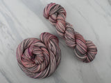 ROSY-FINGERED DAWN Hand-Dyed Yarn on Stained Glass Sock - Purple Lamb
