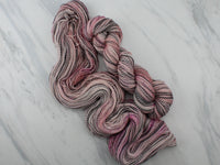 ROSY-FINGERED DAWN Hand-Dyed Yarn on Stained Glass Sock - Purple Lamb