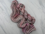 ROSY-FINGERED DAWN Hand-Dyed Yarn on Stained Glass Sock - Purple Lamb