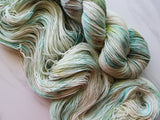 SEASHELL Hand-Dyed Yarn on Sparkly Merino Sock - Purple Lamb