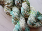 SEASHELL Hand-Dyed Yarn on Sparkly Merino Sock - Purple Lamb