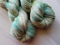 SEASHELL Hand-Dyed Yarn on Sparkly Merino Sock - Purple Lamb