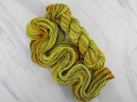 SUNFLOWER Indie-Dyed Yarn on Stained Glass Sock - in solidarity with Ukraine - Purple Lamb