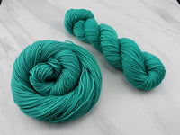TURQUOISE Hand-Dyed Yarn on Squoosh DK - Purple Lamb