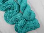 TURQUOISE on So Silky Sock - Purple Lamb