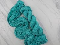 TURQUOISE on So Silky Sock - Purple Lamb