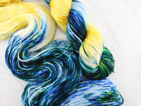 VAN GOGH'S STARRY NIGHT - Assigned Pooling Colorway on Squoosh DK