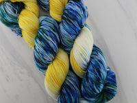 VAN GOGH'S STARRY NIGHT Assigned Pooling Colorway on Sock Perfection