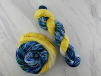VAN GOGH'S STARRY NIGHT Assigned Pooling Colorway on Sock Perfection