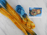 VAN GOGH'S STILL LIFE WITH TWO SUNFLOWERS on Buttery Soft DK - Purple Lamb